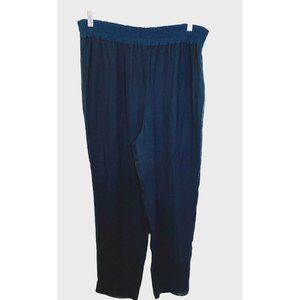 Dorothy Schoelen Platinum Black Flowy Pants Sz 14 Crop Lagenlook Sheer‎ Layer